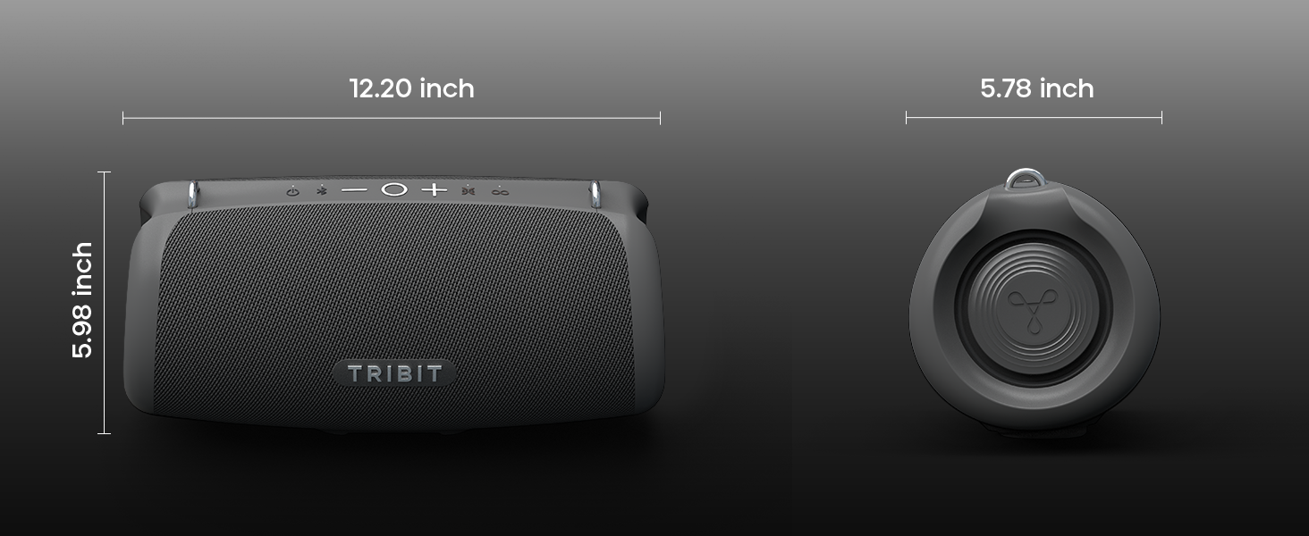 Tribit StormBox Lava: Портативна Bluetooth колонка 80 Вт, чорна. Водонепроникна (IP67), 24 год, Bluetooth 5.4, EQ, Bass Boost, TWS для вечірок, пляжу, кемпінгу