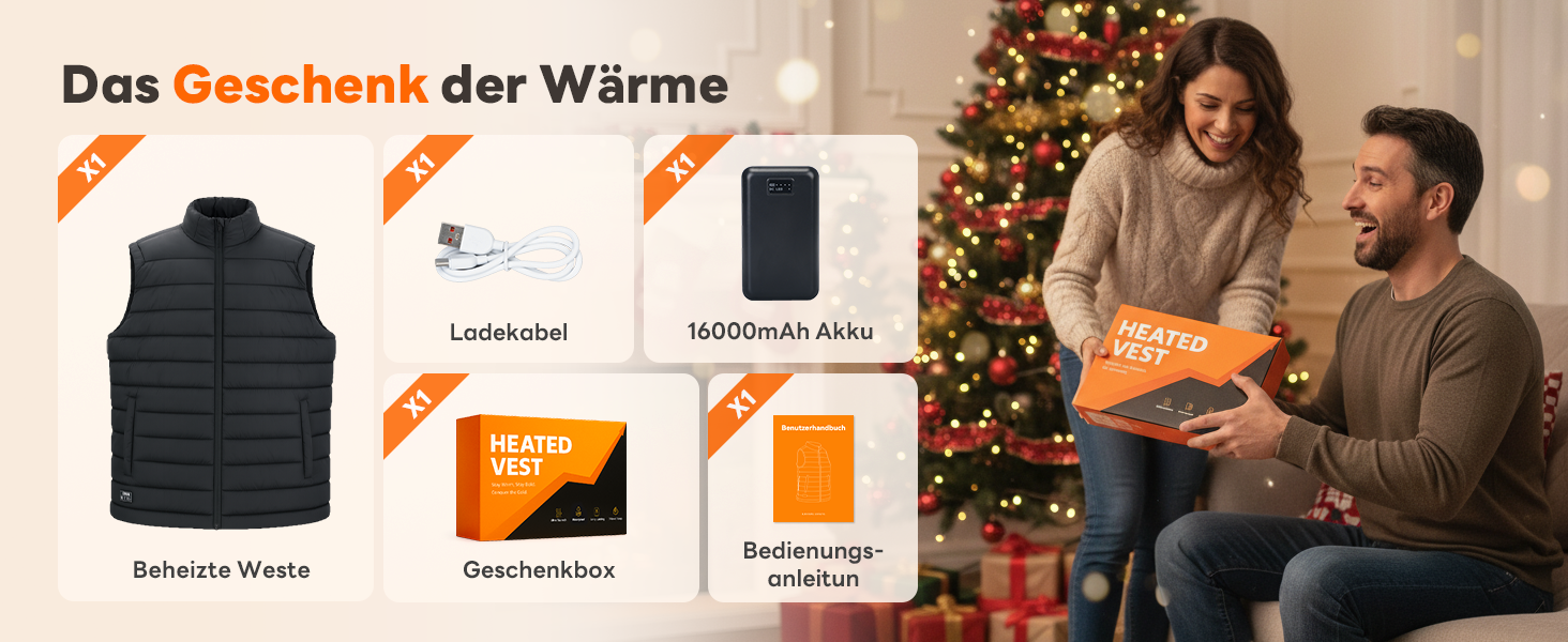 Електрична гріюча жилетка для чоловіків та жінок, 16000mAh, 3 режими нагріву, для катання на лижах та активного відпочинку, пральна, L-XL