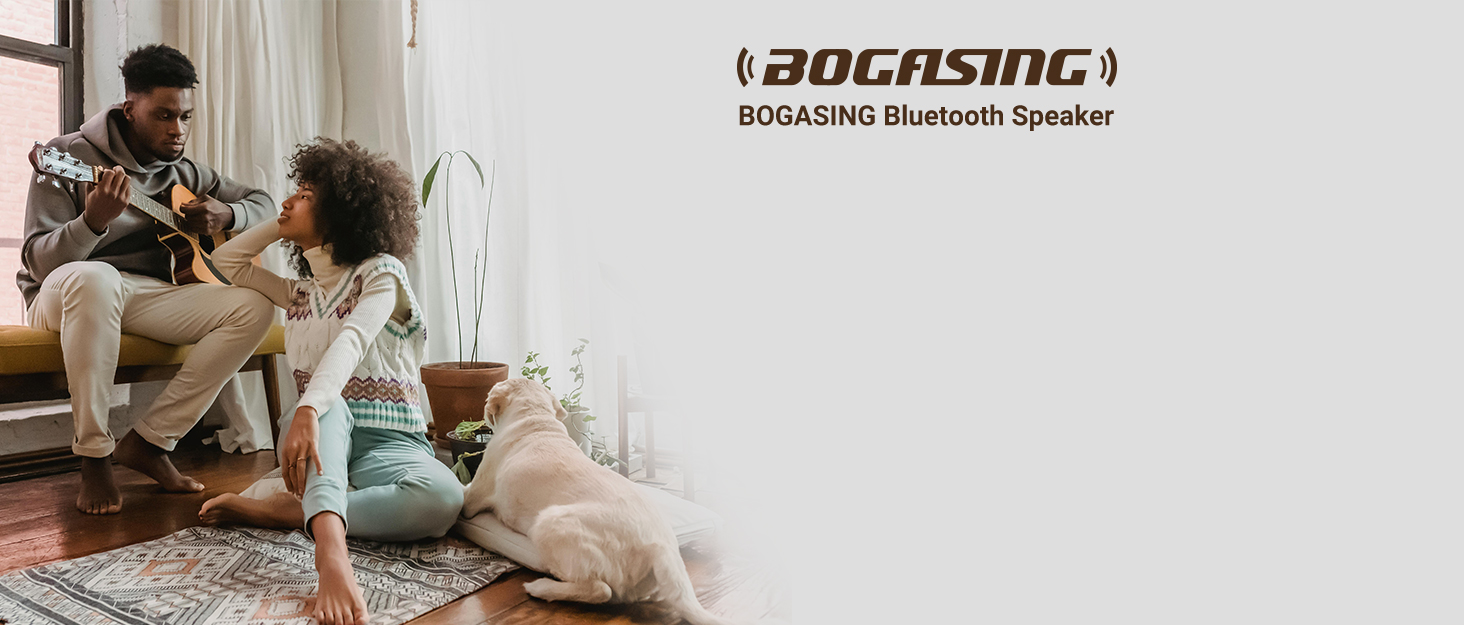 BOGASING G6: Портативна Bluetooth колонка 30W, 35 год, IPX6, USB, TF, AUX, мікрофон - Бежевий
