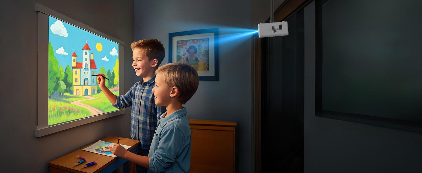 Проектор AKATUO Smart 4K з підтримкою Netflix, Full HD 1080P, WiFi6 Bluetooth, електричним фокусом та автотрапецеїдною корекцією для дому та вулиці (сумісний з iPhone)