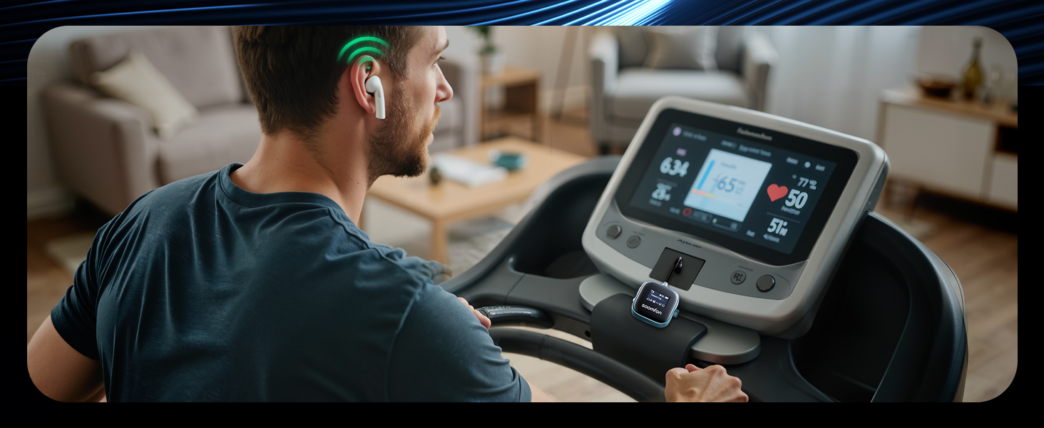 SOOMFON Bluetooth 5.3 Передавач/Приймач 2-в-1: Адаптер для телевізора, фітнесу, навушників (Airpods) з дисплеєм та акумулятором