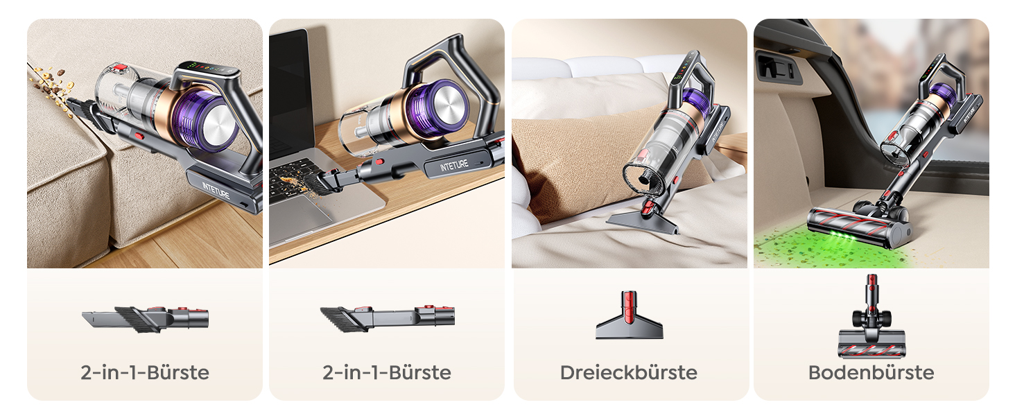 Бездротовий акумуляторний пилосос INTETURE 50KPa, 600W, 65 хвилин роботи, з док-станцією, автоматичний режим, сенсорний екран, антизаплутана щітка, для будь-яких поверхонь
