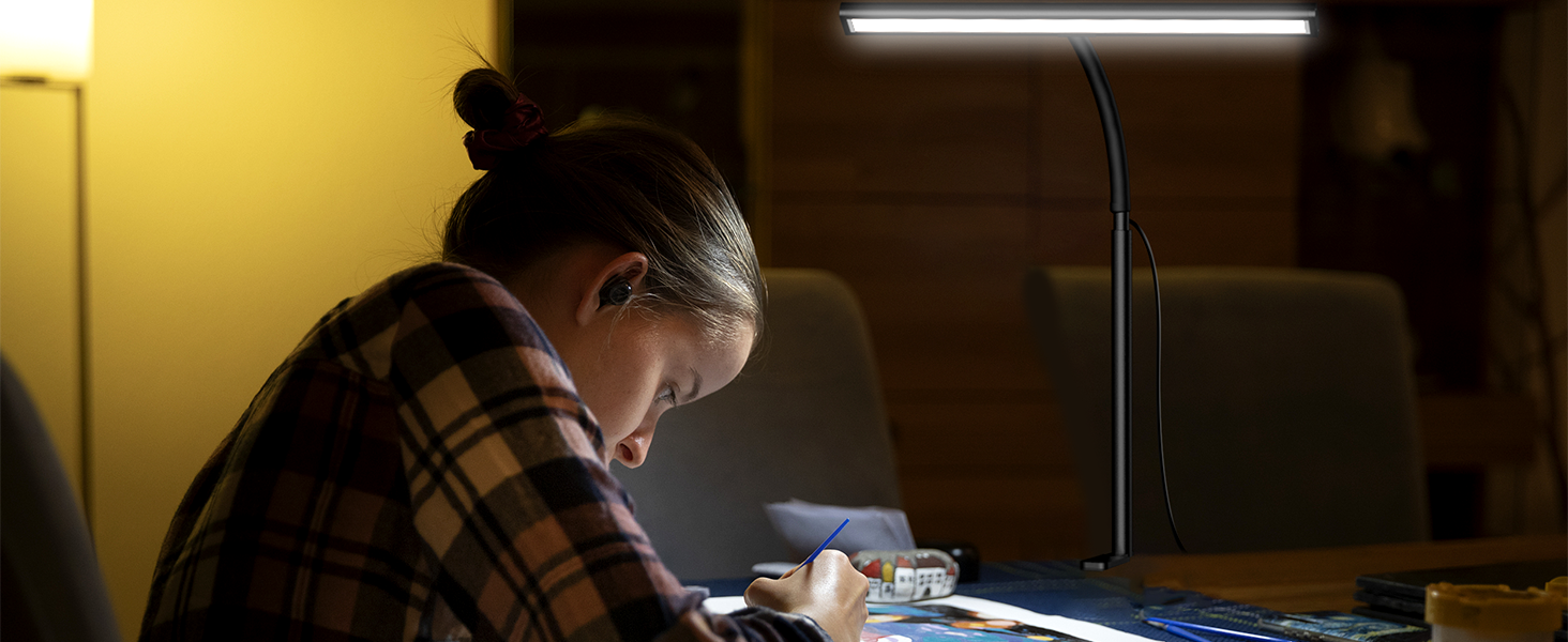 Настільна лампа 10W з регулюванням яскравості - 160 LED, USB-адаптер, 3 колірні температури, 10 рівнів яскравості, гнучкий 70см 