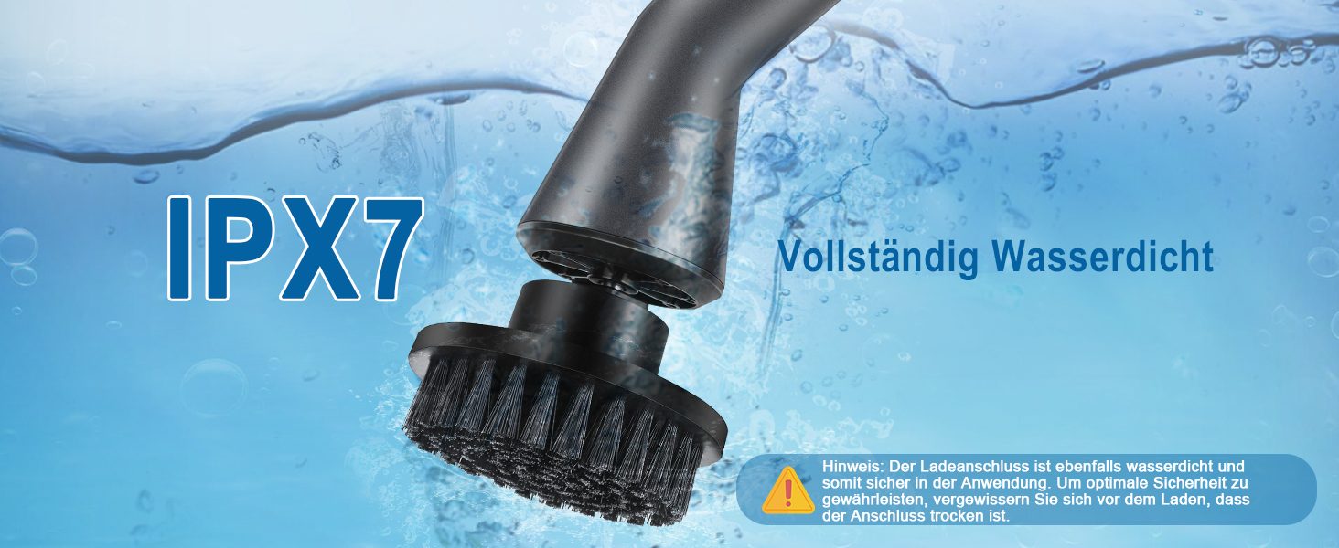 Електрична щітка для чищення, Spin Scrubber з 7 насадок, водонепроникна IPX7, регульована ручка, для ванної кімнати, кухні, плитки, авто, підлоги