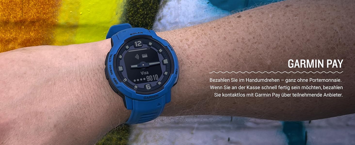 Garmin Instinct Crossover – гібридовий смарт-годинник з GPS, аналоговим вимірюванням часу, 40+ спортивних функцій, сповіщеннями та Garmin Pay (Granitblau/Silber)