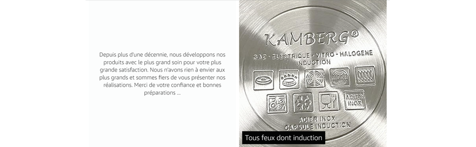 Kamberg Гриль-сковорода 24x24 см з антипригарним покриттям під камінь, знімною ручкою, алюмінієвий литий метал, для всіх плит (індукція), без PFOA