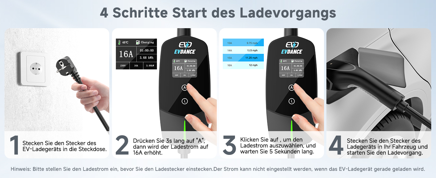 Кабель для зарядки електромобіля Type 2 Schuko 3.68kW (1-фазний, 6.1м, 6-16A) з таймером затримки 0-12 годин, для електромобілів та гібридів (PHEV/EV), чорний