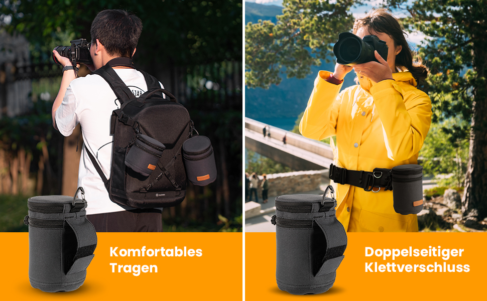 Чохол для об'єктива TARION: захисний, водонепроникний, з жорстким дном, сумісний з Canon, Nikon, Pentax, Sony, Olympus