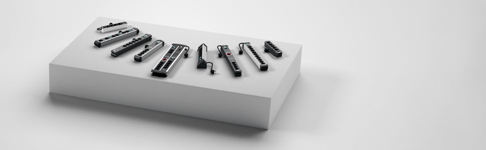 Брененштуль Розподільник розеток Ecolor 4-фазовий з USB (білий/чорний) з вимикачем та кабелем 1.5м, 2 USB-роз'єми (A+C), 1 розетка з заземленням
