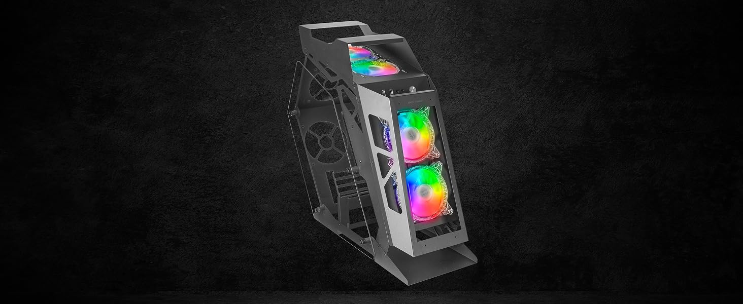 Корпус для ПК Mars Gaming MC300P MicroATX, загартоване скло, Mesh-панель, 3x FRGB вентилятори, чорний
