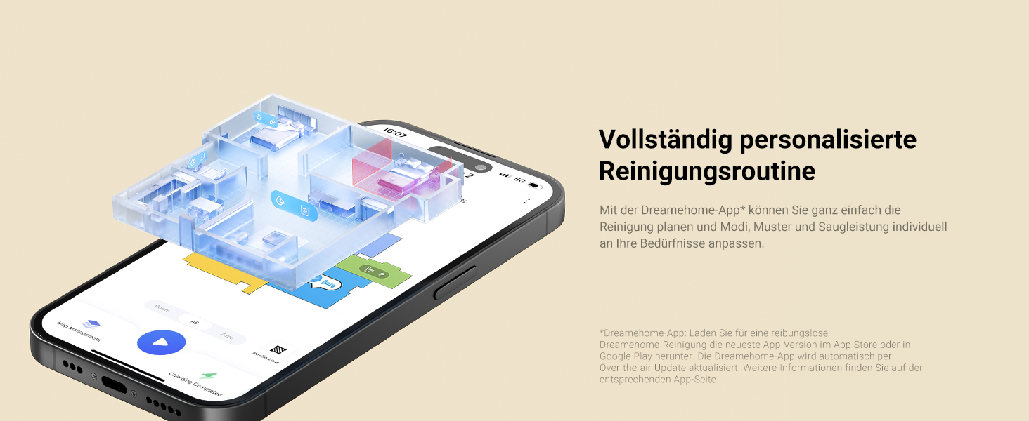 Робот-пилосос Dreame D9 Max Gen2 з функцією миття, 4000Pa, LDS-навігація, 150 хв роботи, карти для різних поверхонь, ідеальний для килимів, твердих підлог та шерсті тварин, керування через додаток