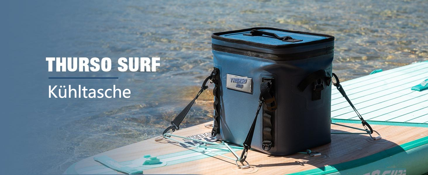 Thurso SURF Soft Cooler 24 Can — Термосумка для напоїв на 24 банки, 48 годин ізоляції, водонепроникна, для пляжу, кемпінгу, каякінгу, паделбордингу (сірий/чорний)