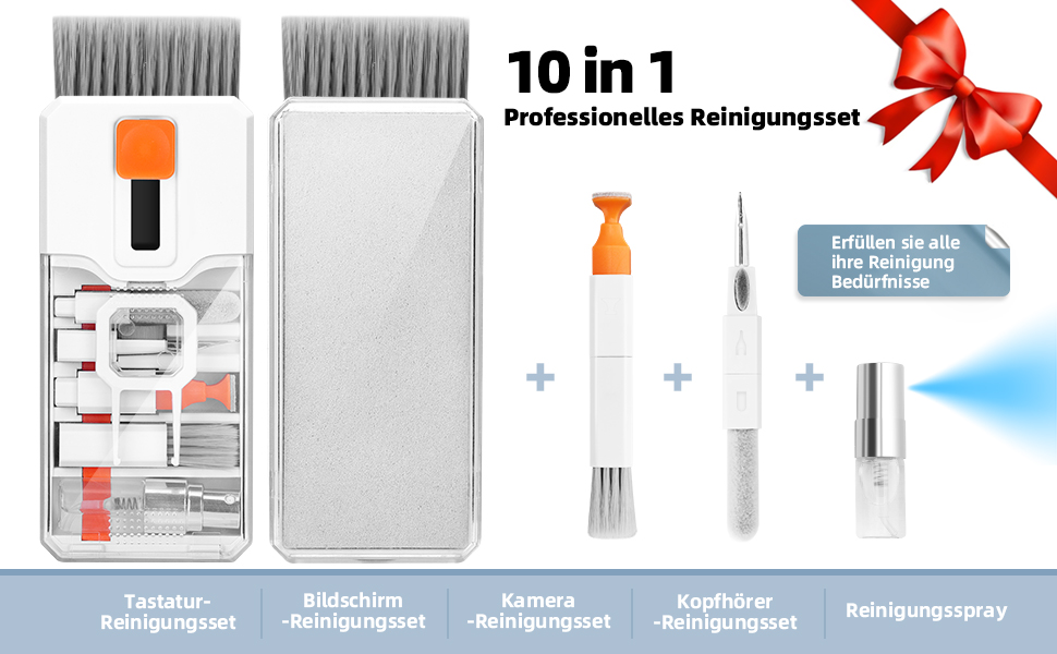 Набір для чищення клавіатури Ordilend: комплексна очистка для ПК, ноутбука, телефону та камери (білий)
