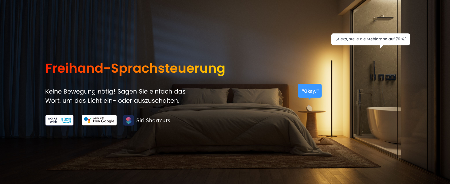 SwitchBot LED торшер для вітальні з RGBCC, керування через додаток, сумісний з Apple Home, Alexa, Google Home, чорний, з режимами сцени та музики