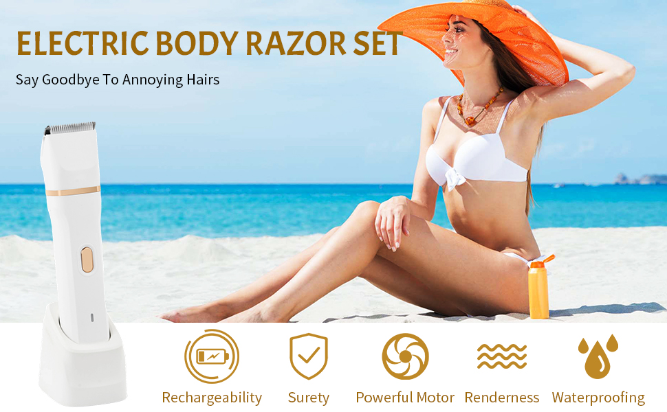 Електричний жіночий триммер 5-в-1 для тіла та обличчя, водонепроникний, USB-зарядка