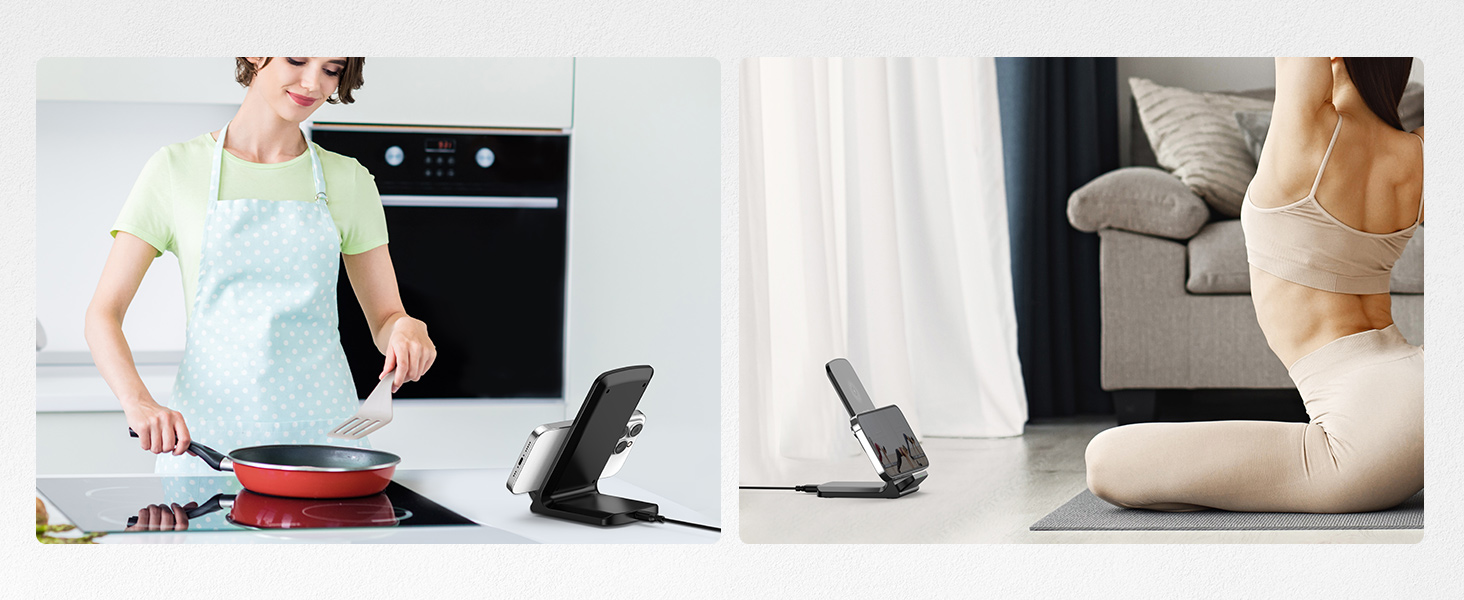 Бездротовий зарядний пристрій TECKNET, складаний, швидка зарядка для iPhone 17/16/15/14/13/12/11/Pro Max, Apple Watch Ultra/11-3/SE, AirPods Pro 3-2/4-2, чорний