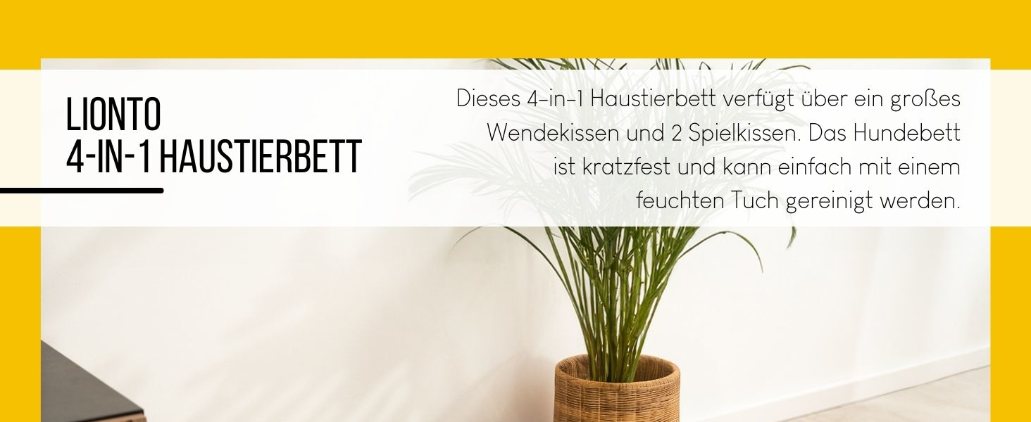 Кіжувалля для собак Lionto 4-в-1 з двостороннім подушкою з міцного оксфорду, 65x50 см, для котів та собак усіх розмірів, з глибоким входом, включає декоративну подушку, водовідштовхувальне, коричнево-бежеве