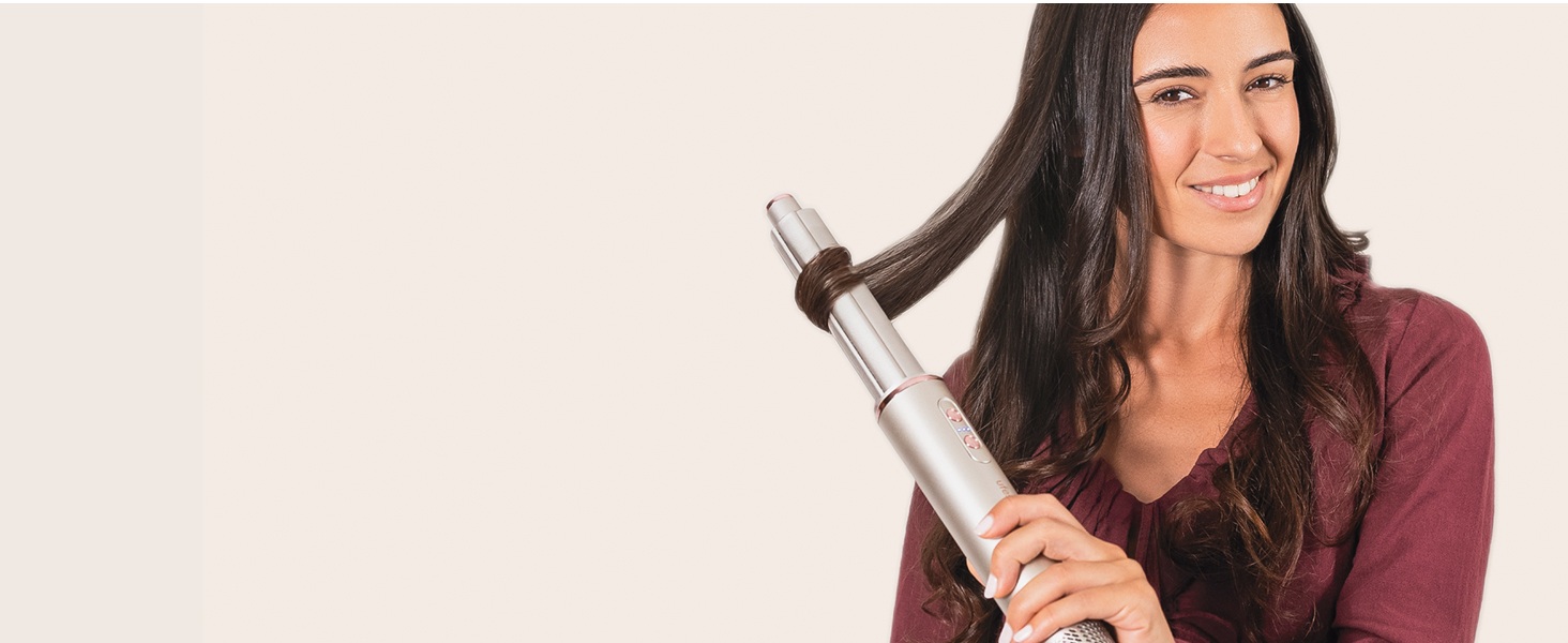 Ufesa Haarstyler Pro Glam Twist 7-в-1: цифровий безщітковий мотор, Coanda-система, керамічне покриття, іонізація, професійні насадки, рожевий