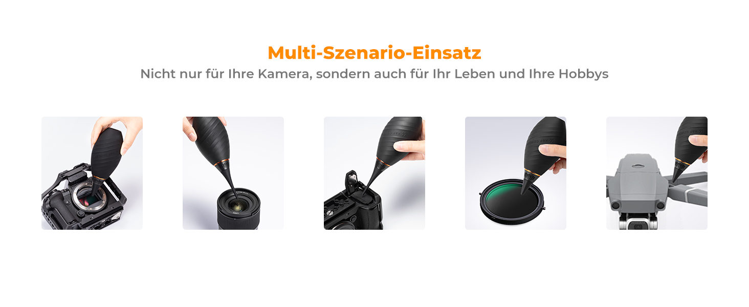 Набір для чищення фото- та відеокамер K&F Concept 10 в 1: DSLR, об'єктиви, мобільні телефони. Включає серветки, продувальну помпу, рідину для чищення та олівець для лінз.