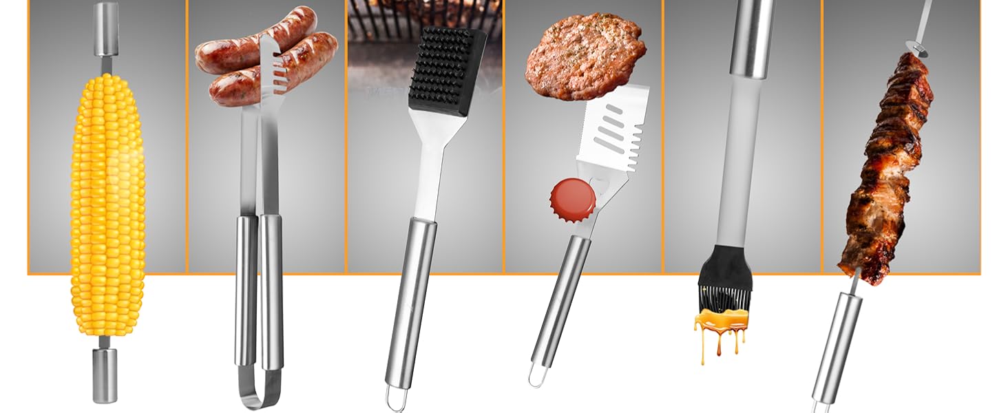 Набір гриль-посуду Lehmann LGAGA-YAN006 у металевому кейсі, 26 предметів, нержавіюча сталь, аксесуари для барбекю, преміум-якість, подарунок для чоловіків