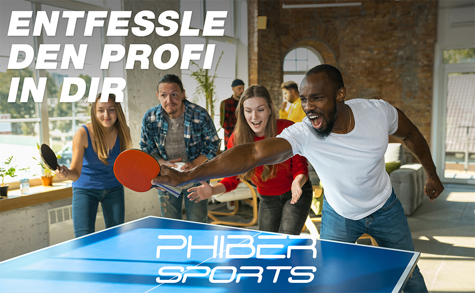 Набір для настільного тенісу PHIBER-SPORTS: 4 ракетки, 8 м'ячів, сумка | Для гри в приміщенні та на вулиці | Підходить для початківців, сімей та професіоналів