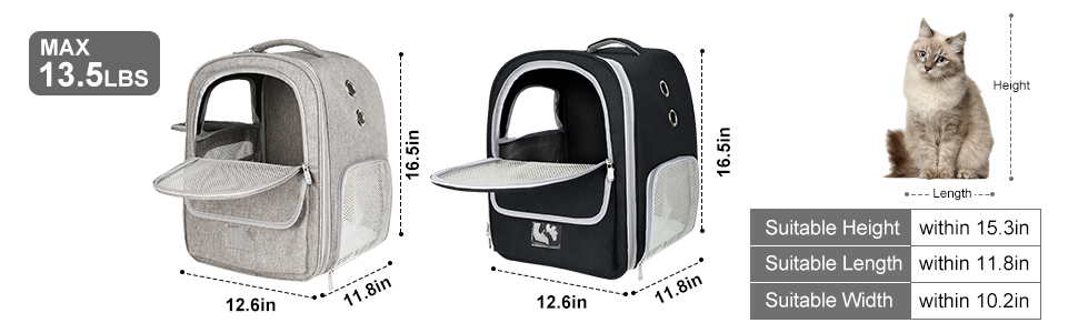 Рюкзак-переноска для котів та собак, дихаючий, сірий | Рюкзак для тварин для подорожей, прогулянок, хандлінгу