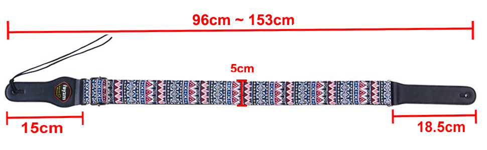 Гітарний ремінь Rayzm Gurt: бавовняний ремінь для акустичної/електро гітари або бас-гітари