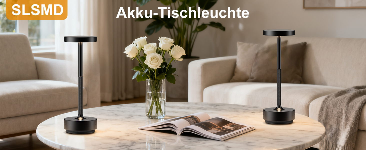 Настільна лампа бездротова LED Golden IP54 для вулиці та дому, акумуляторна 5000mAh, диммується, сенсорна, 3 кольори світла