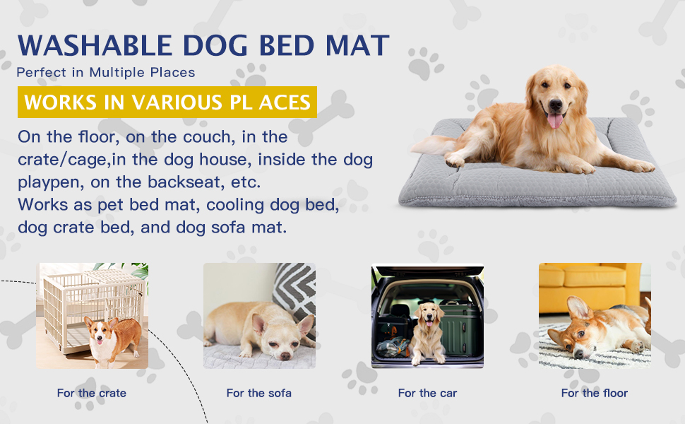 Килимок для собак BVAGSS: двосторонній, прохолодний та теплий, для малих, середніх та великих собак, 76x50 см, сірий