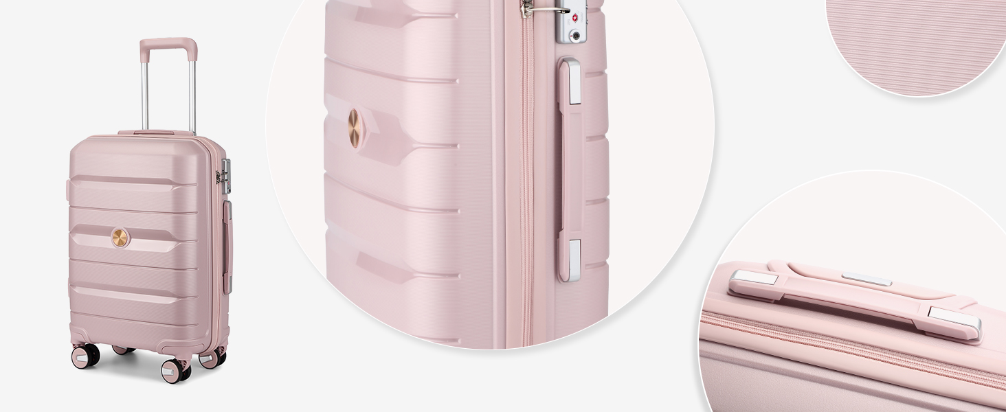 Чохол-валіза Sea Choice з поліпропілену, розширюваний, ручна поклажа, 4-х частинний набір, з TSA замком (Оранжевий)