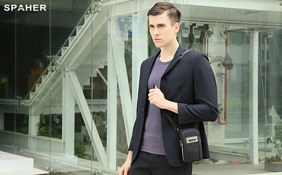 Чоловіча нагрудна сумка SPAHER: компактна, для телефону, на плече, поясна, для подорожей, хакі