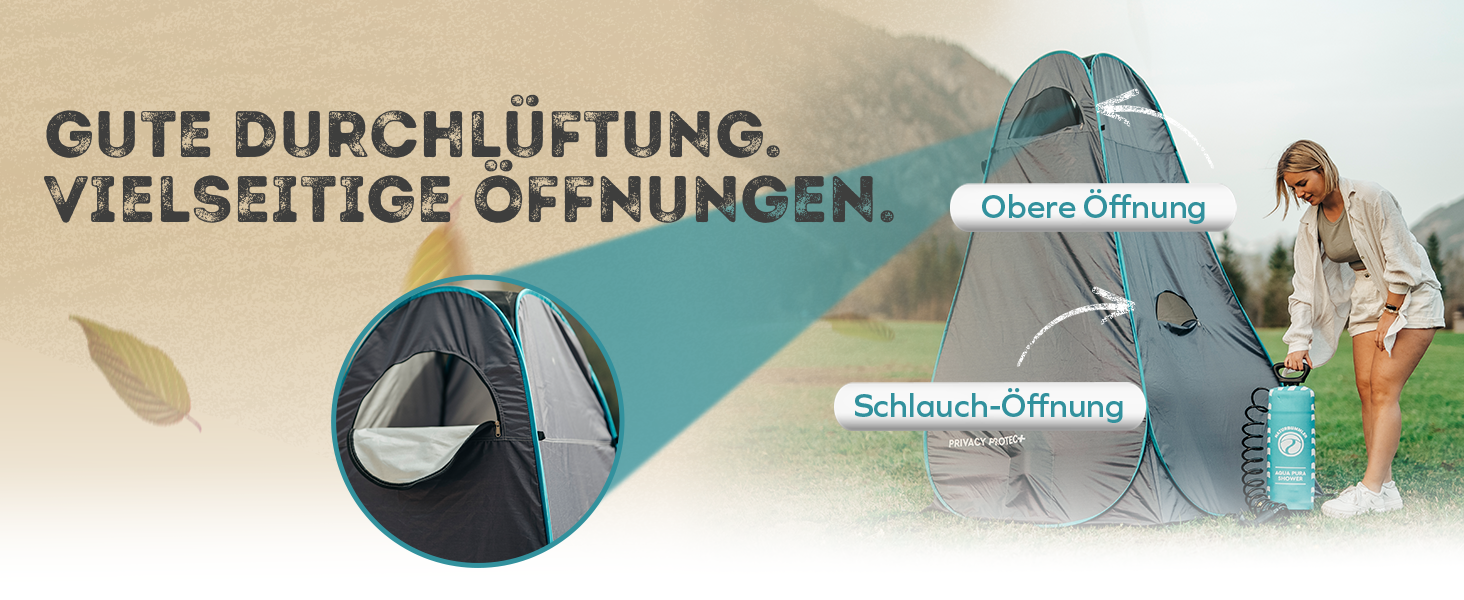 Намет для душу NaturBummler Pop-Up з захистом приватності, водонепроникний, з 5 кишенями та підлогою (1,9 м висота) – мобільний туалетний намет, переодягальня, захист від вітру для кемпінгу, пляжу, відпочинку на природі