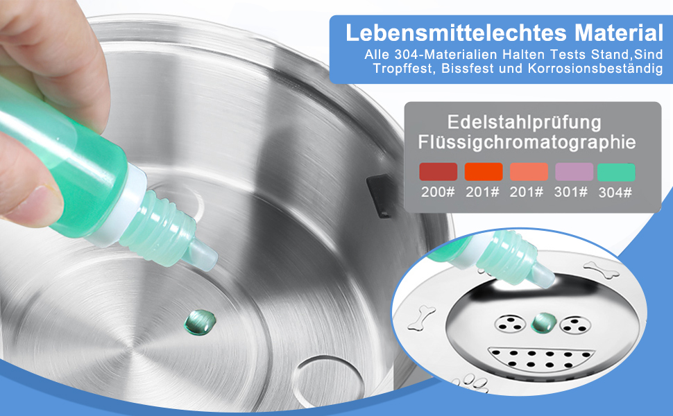 Миска для собак 3L без розливання, нержавіюча сталь, плаваюча годівниця, з неслизьким дном, для цуценят та кошенят, для здорового пиття