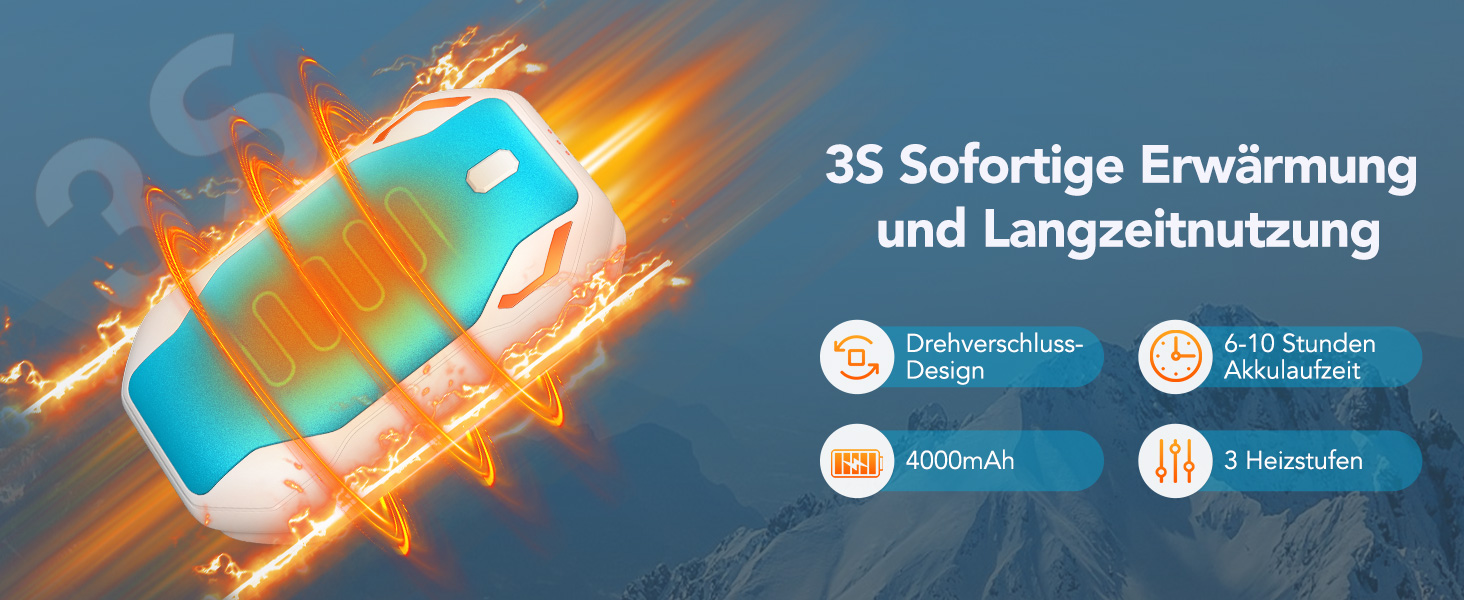 Електричні грілки для рук PHEJIE (2 шт.) - 3 режими нагріву, портативні, для активного відпочинку, кемпінгу, подарунок