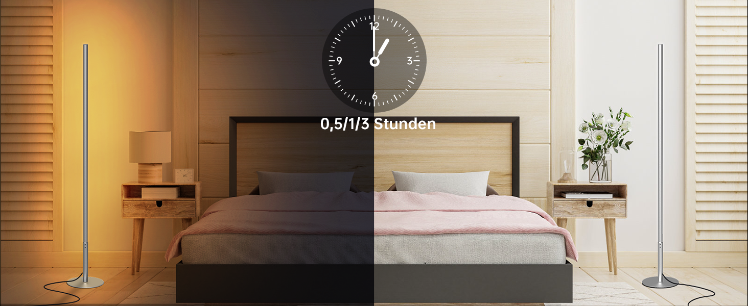 LED торшер Fortand з димуванням, пульт, 147 см. Сучасний торшер для вітальні та спальні. Регулювання кольору та яскравості 2700K-6500K