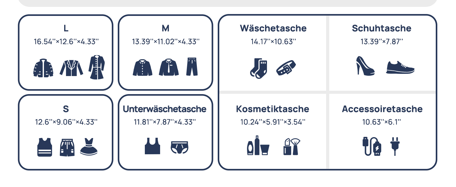 Органайзери для валізи Packing Cubes, 8 шт., водонепроникні, блакитні + косметичка