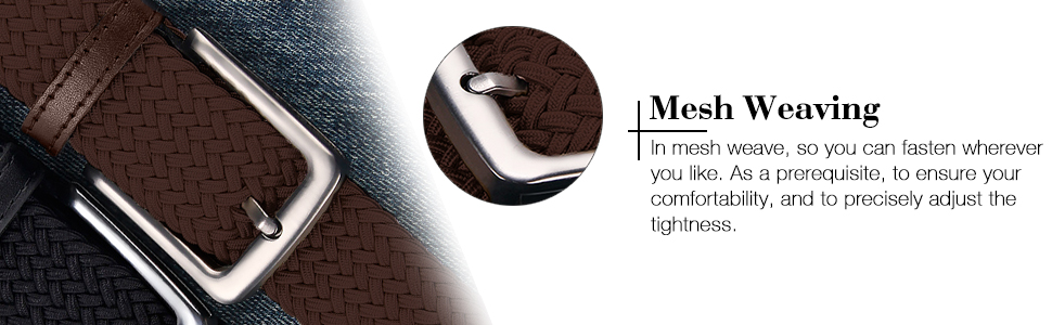 Чоловічий тканинний ремінь Fairwin, бежевий, еластичний, плетіння, розмір M (довжина 105 см, для обхвату талії 80–90 см)