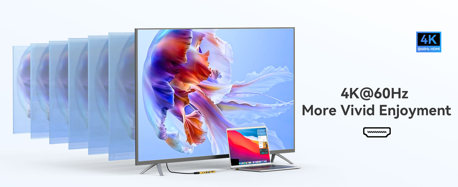 MOKiN USB-C хаб 6 в 1: HDMI 4K, 2xUSB 3.0, USB 2.0, SD/MicroSD, для MacBook, XPS та інших пристроїв