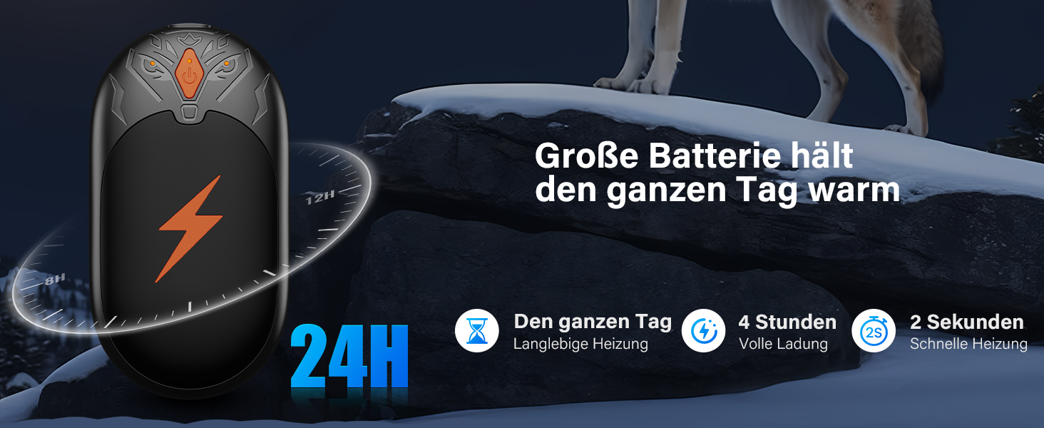 Електричні грілки для рук 2 шт. - ультралегкі, перезаряджаються, з 3 режимами нагріву, до 24 годин роботи, USB, для активного відпочинку взимку, чорні, з магнітом
