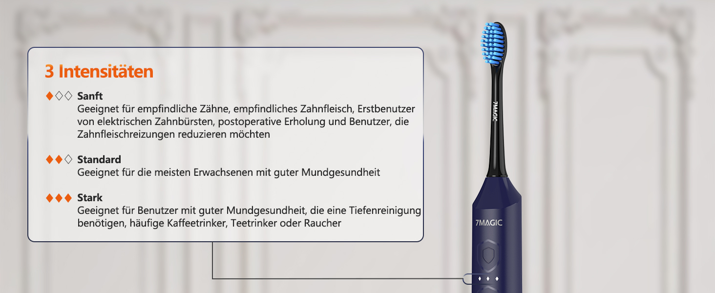 Електрична звукова зубна щітка Ritter Blau з 5 режимами, таймером та IPX7 захистом