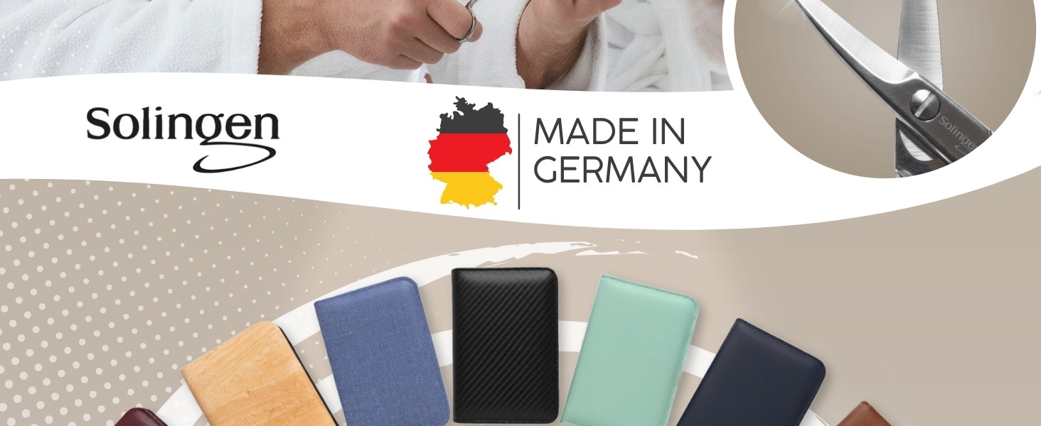 Набір для манікюру та педикюру marQus Solingen - 12 предметів у шкіряному етиулю, повний комплект для догляду за руками та ногами, блакитний