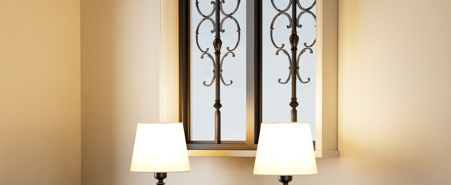 LED настільна лампа бездротова з торшером з льону, торшер для спальні, їдальні, вітальні, з USB-C, регулювання яскравості, 40см, мідь