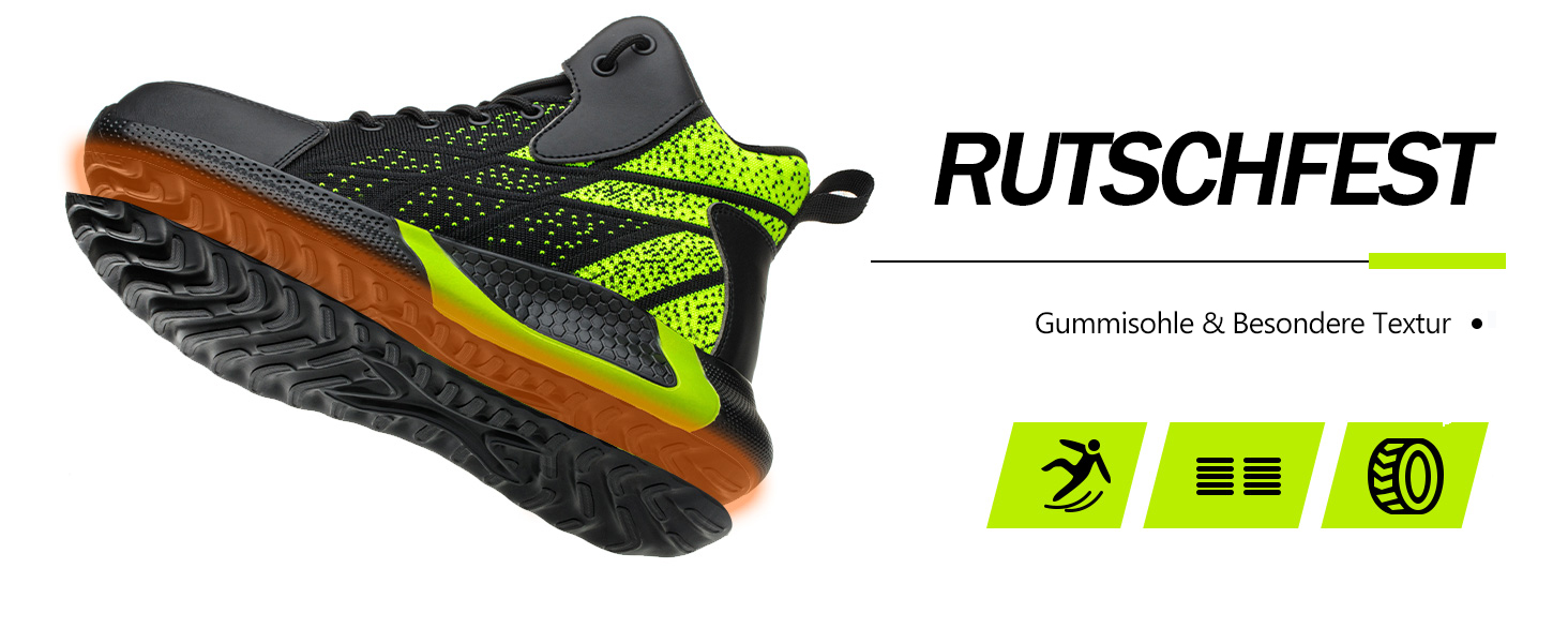 Зручні та безпечні робочі черевики для чоловіків та жінок. Дихаючі, з металевим носком, антиковзаюча підошва, спортивний дизайн, розміри 37-46 EU, колір зелений.