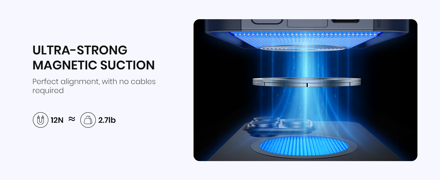 Power Bank A ADDTOP 10000mAh з підтримкою PD 20W та бездроговою зарядкою. LED дисплей, USB-C In/Out, сумісний з iPhone 17/16/15/14/13/12/Pro Max (Блакитний)