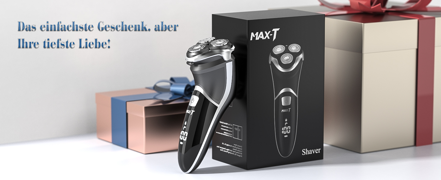 Електричний чоловічий бритва MAX-T ProSkin LED з тримером, для сухого та вологого гоління, акумуляторний, чорний