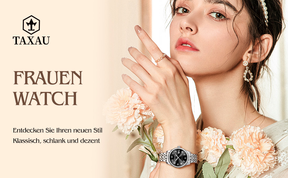 Жіночий годинник з арабськими цифрами, маленьке циферблат, Easy Read, з датою, з нержавіючої сталі, водонепроникний, сріблястий браслет, чорний циферблат (L8863G)