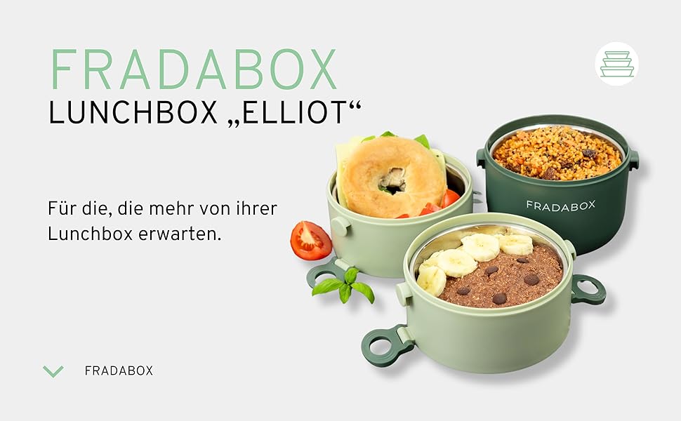 Бенто-бокс 'Elliot' 2400 мл, 3 секції з посудом, преміум нержавіюча сталь, зелений, без BPA, велика ланчбокс для дорослих, для Meal Prep, витримує мікрохвильову піч, не протікає