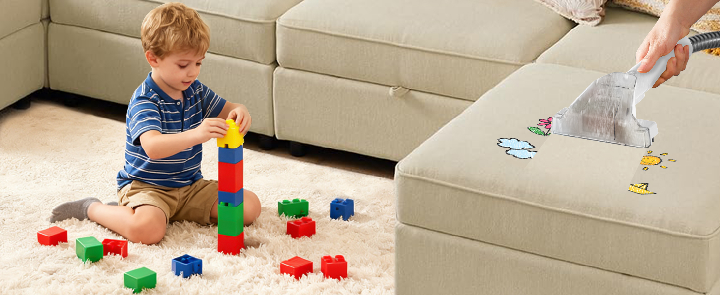 Апарат для чищення м'яких меблів та килимів | Миючий пилосос 18kPa | Для дому, авто та тварин