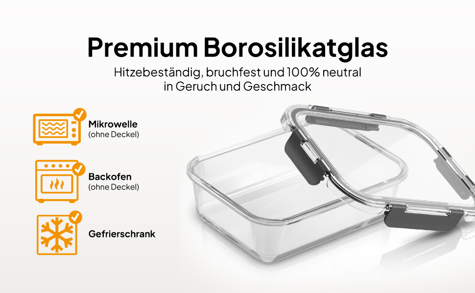 STOVY® Набори для приготування їжі Meal Prep Box - 5 контейнерів по 1040 мл з кришкою. Ідеально для повного раціону. Контейнери для зберігання їжі, придатні для мийки, мікрохвильової печі та морозильника.