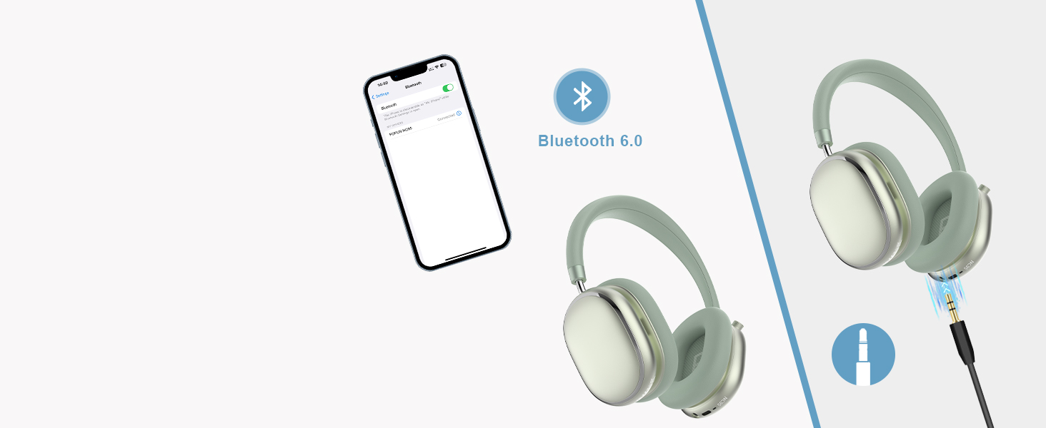 Навушники бездротові Bluetooth 6.0 NC95 з шумозаглушенням, поворотним регулятором, 120+ годин роботи, EQ налаштування через додаток, зелені для подорожей та спорту
